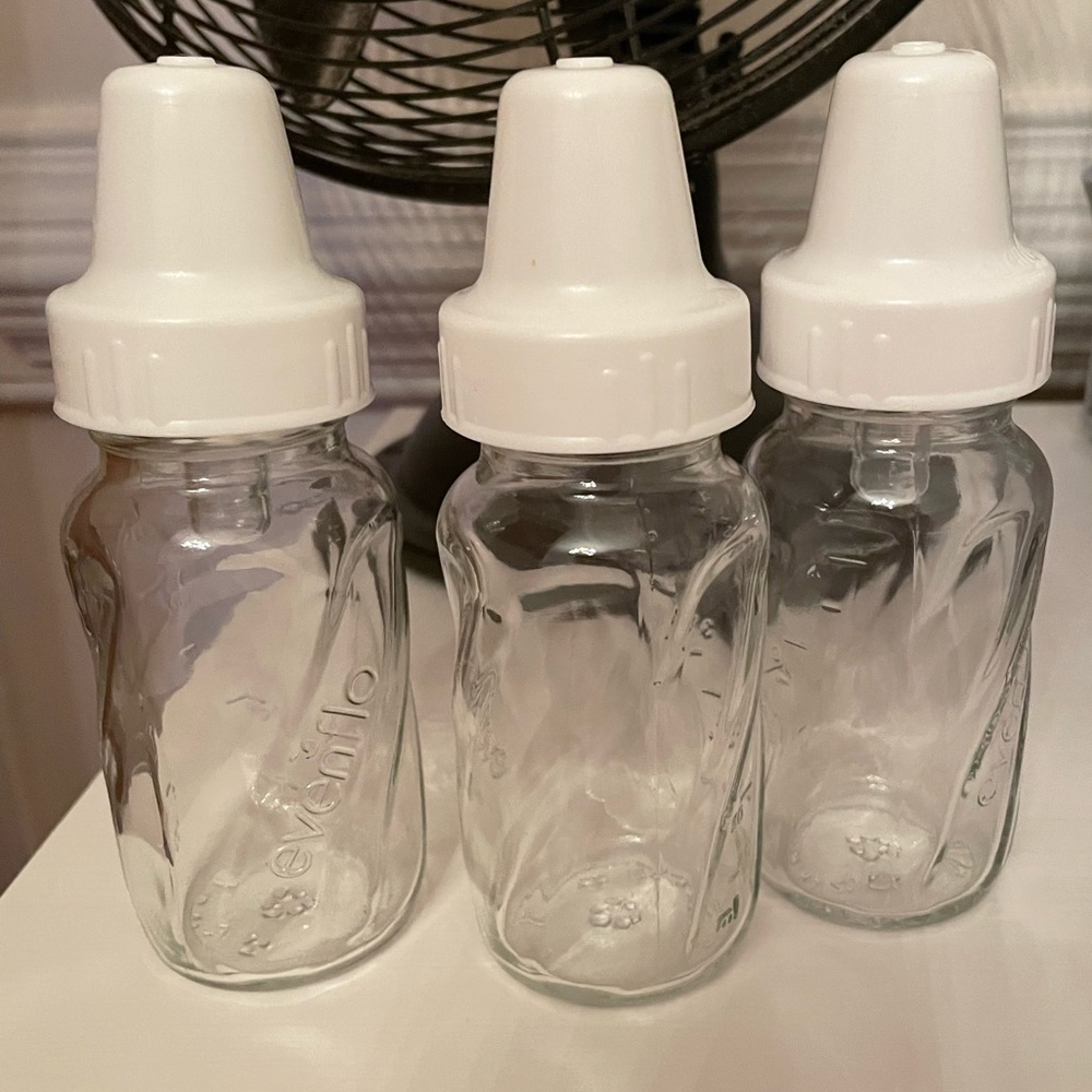 3 New Evenflo Glass Bottles